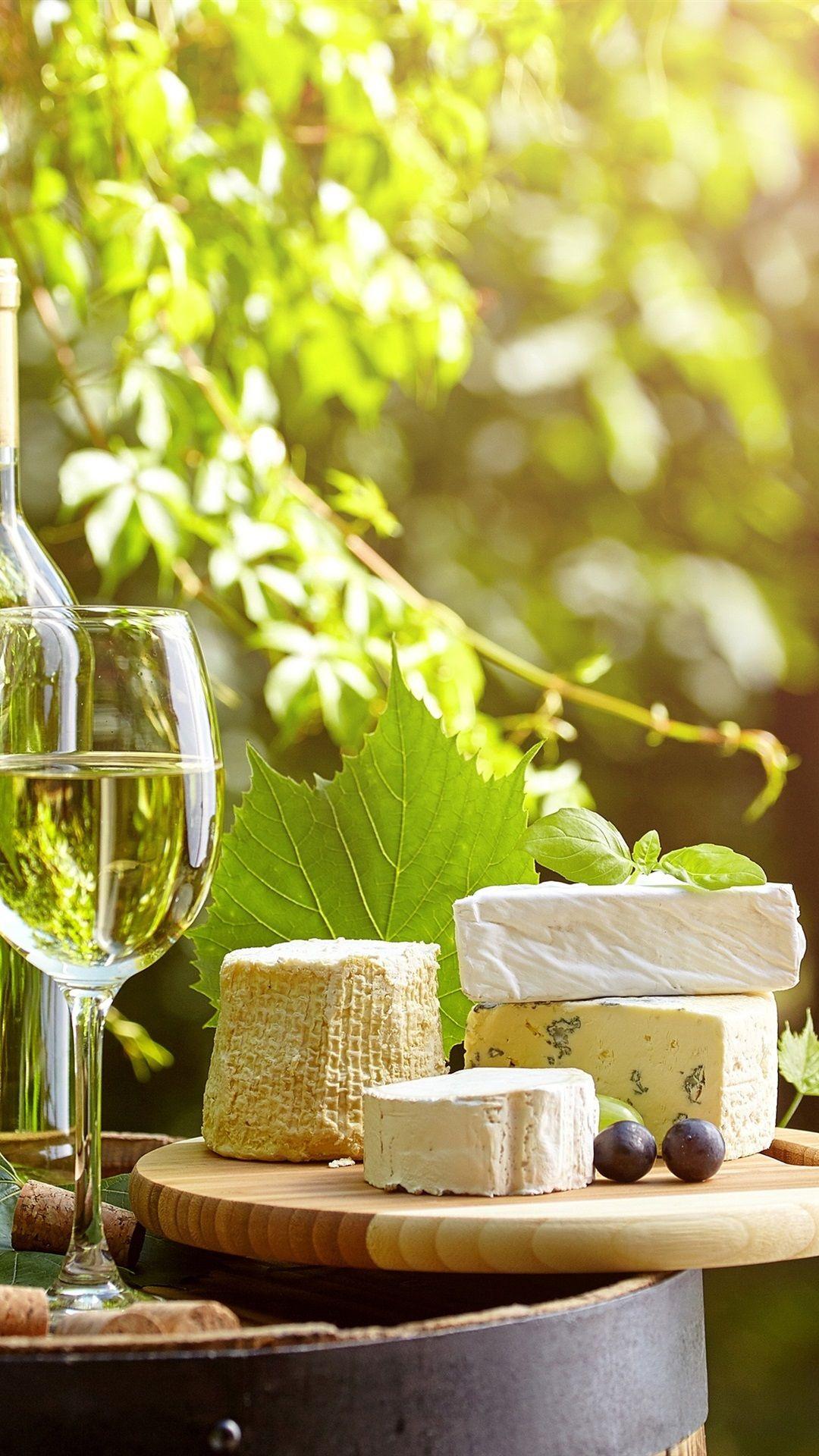 1080x1920 Wine, Glass Cups, Grapes, Cheese, Leaves, Sunshine 1080x1920 IPhone 8 7 6 6S Plus Wallpaper, Background, Picture, Image