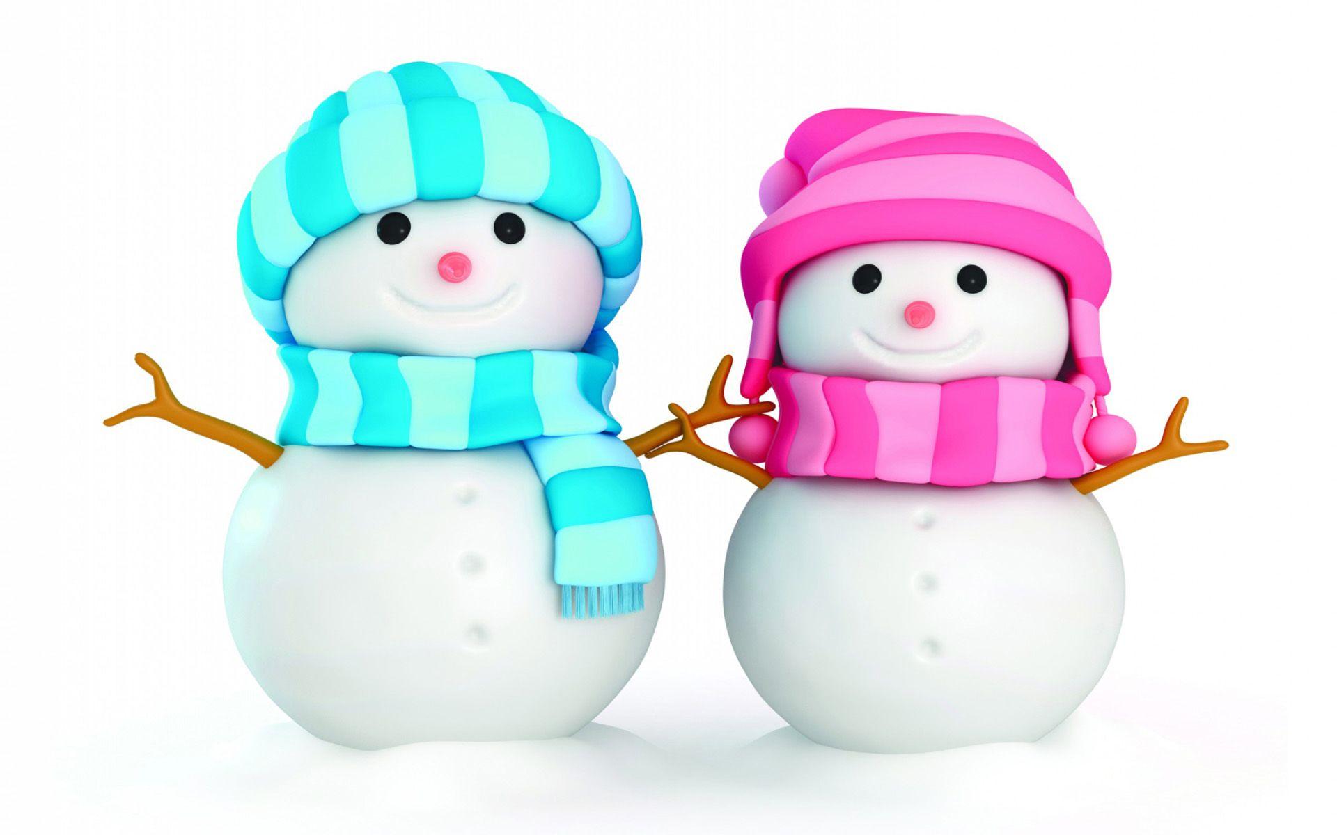 1920x1200 Download wallpaper two snowmen, 3D art, christmas decorations, snowman, winter, xmas background, christmas concepts, happy new year, snowmen, xmas decorations, background with snowman for desktop with resolution 1920x1200. High Quality HD picture