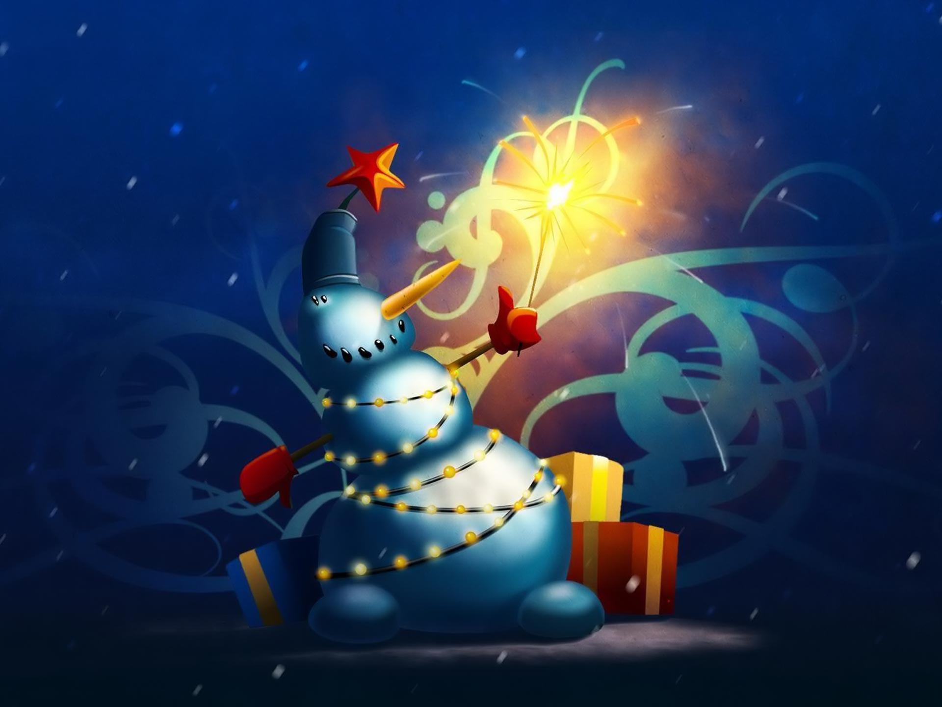 1920x1440 Free Snowman Desktop Wallpaper