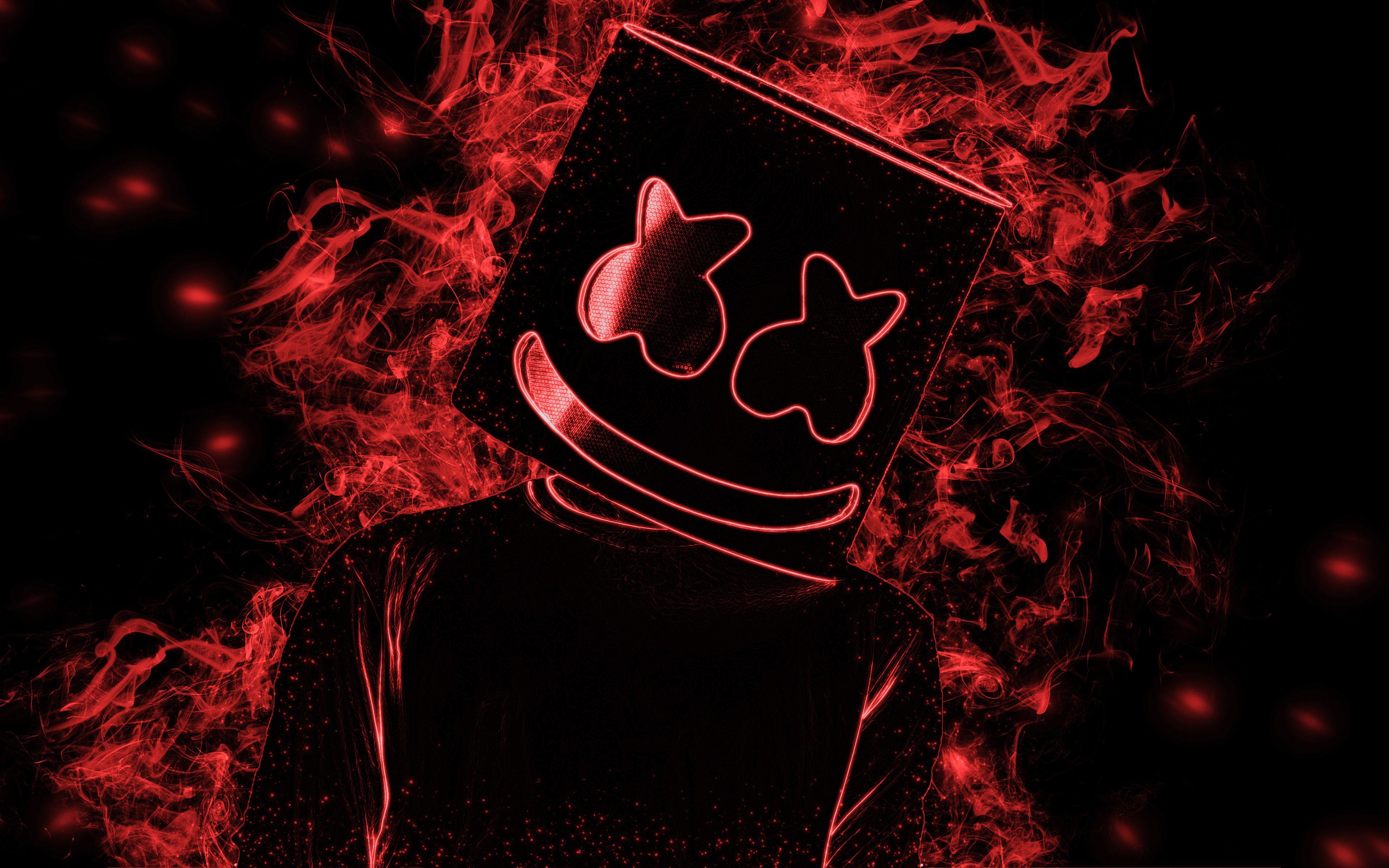 3840x2400 Marshmello, American Dj, Red Smoke, Stylish Art, 4k, Season 3 Poster HD Wallpaper