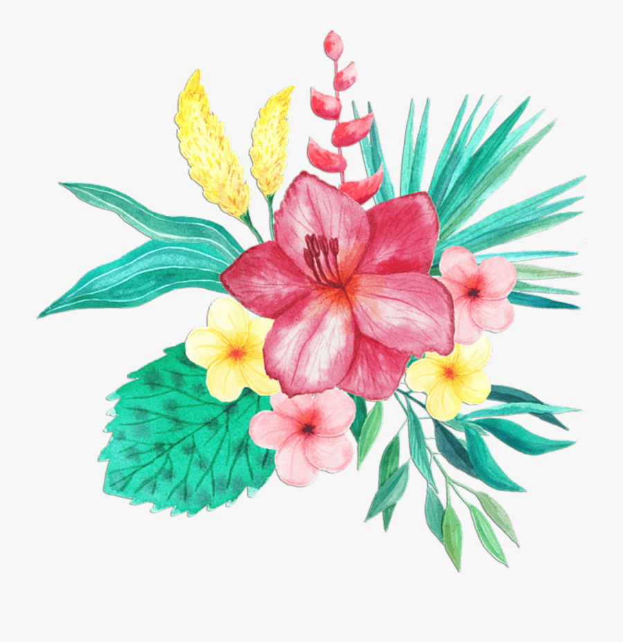 900x928 Watercolor Tropical Flower Png, Free Transparent Clipart