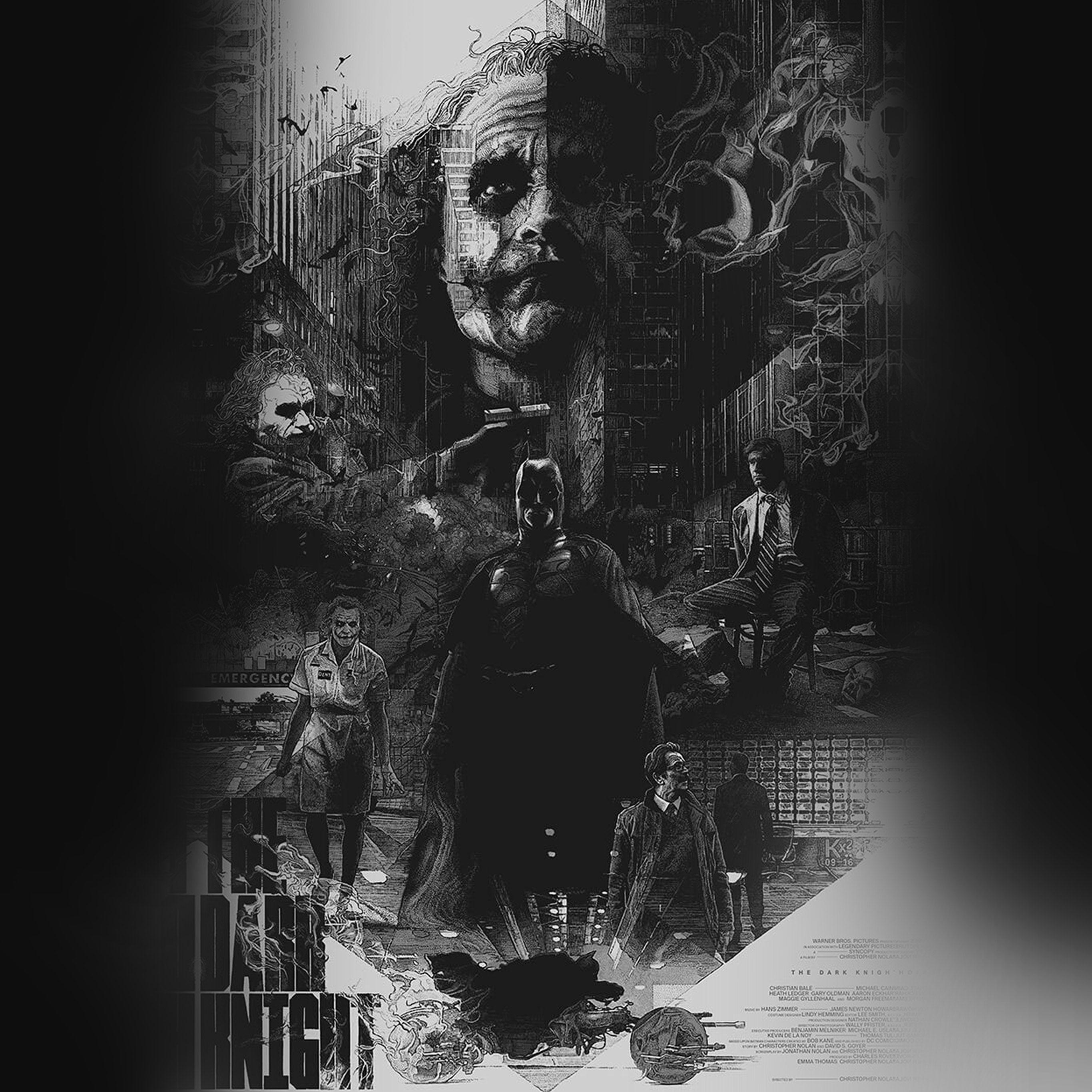 2732x2732 Joker Batman Poster Film Hero Illustration Art Wallpaper