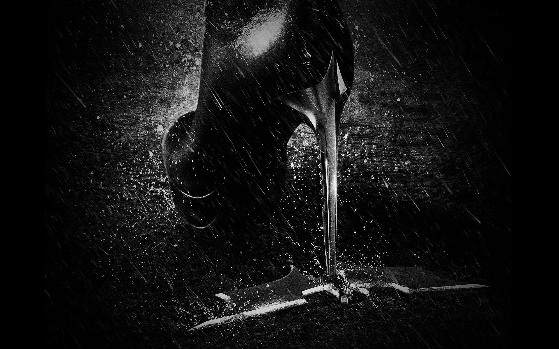 1920x1200 Batman, rain, high heels, monochrome, Batman The Dark Knight Rises, ICON wallpaper