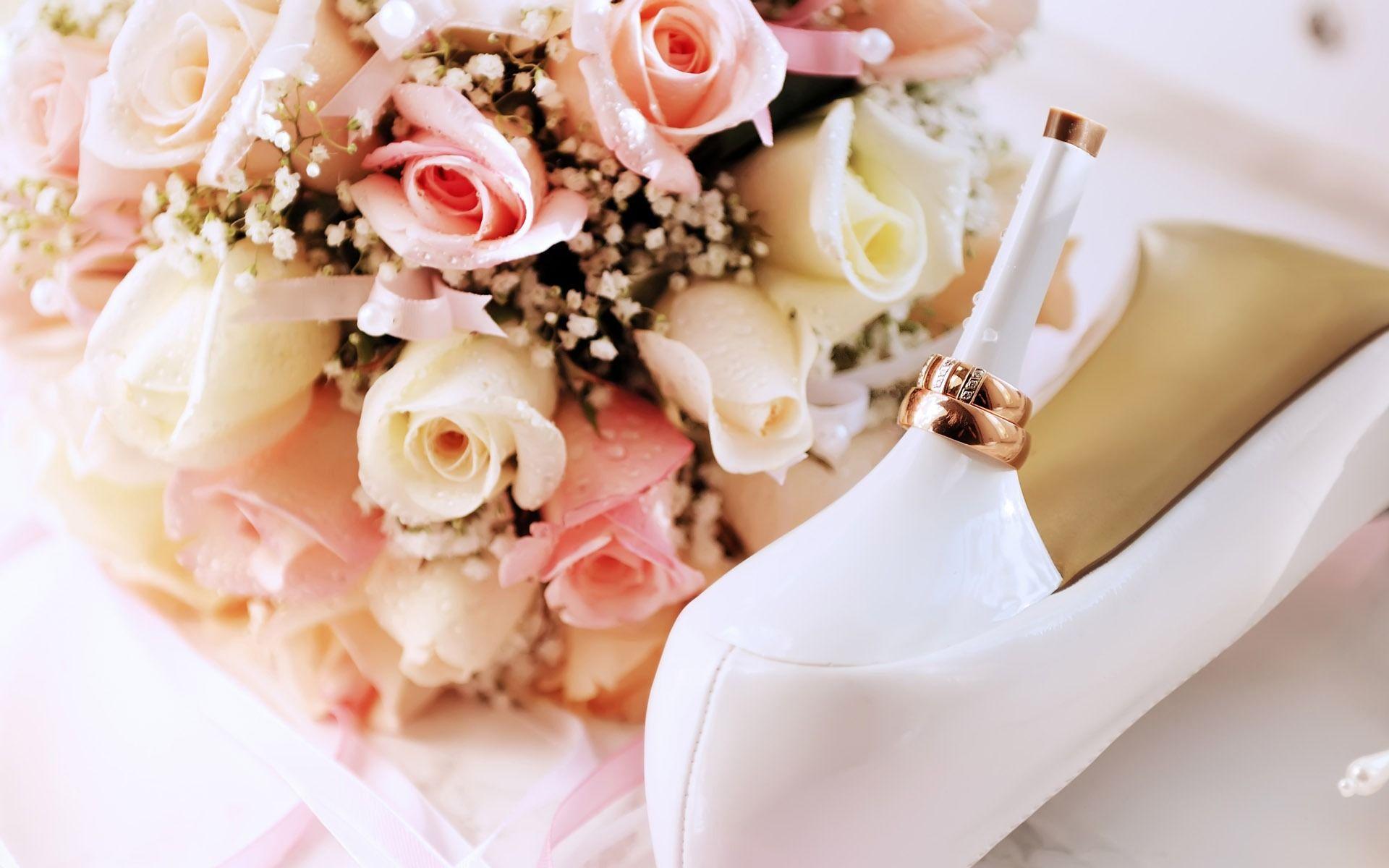 1920x1200 Bridal Bouquet And Wedding Rings On The Shoe Heel 1920x1200 Wide Wallpaper Net 1