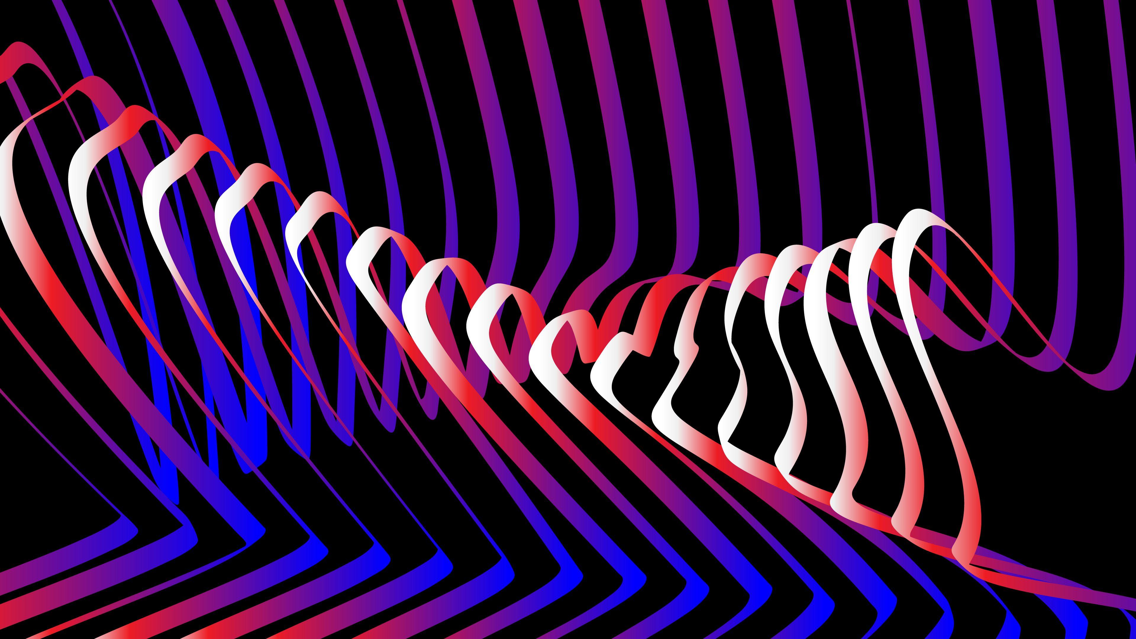 3840x2160 Purple Red And Blue Lines 4K HD Abstract Wallpaper