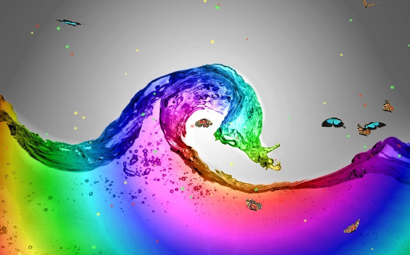 Rainbow Splash Wallpaper