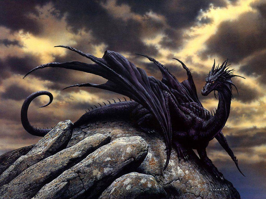 1024x768 Black Dragon Wallpaper