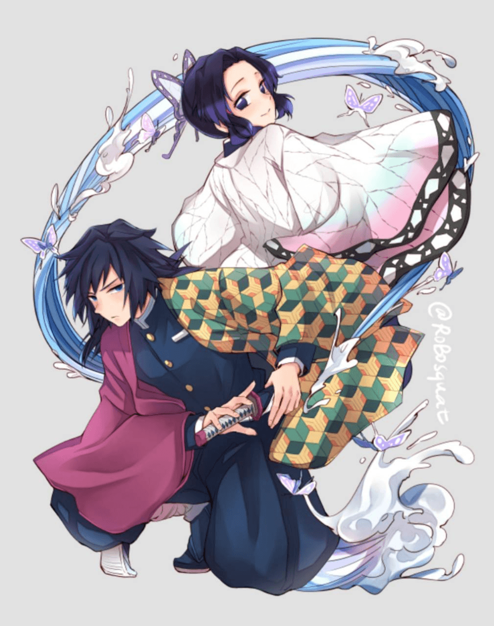 1000x1268 Giyuu X Shinobu Wallpaper