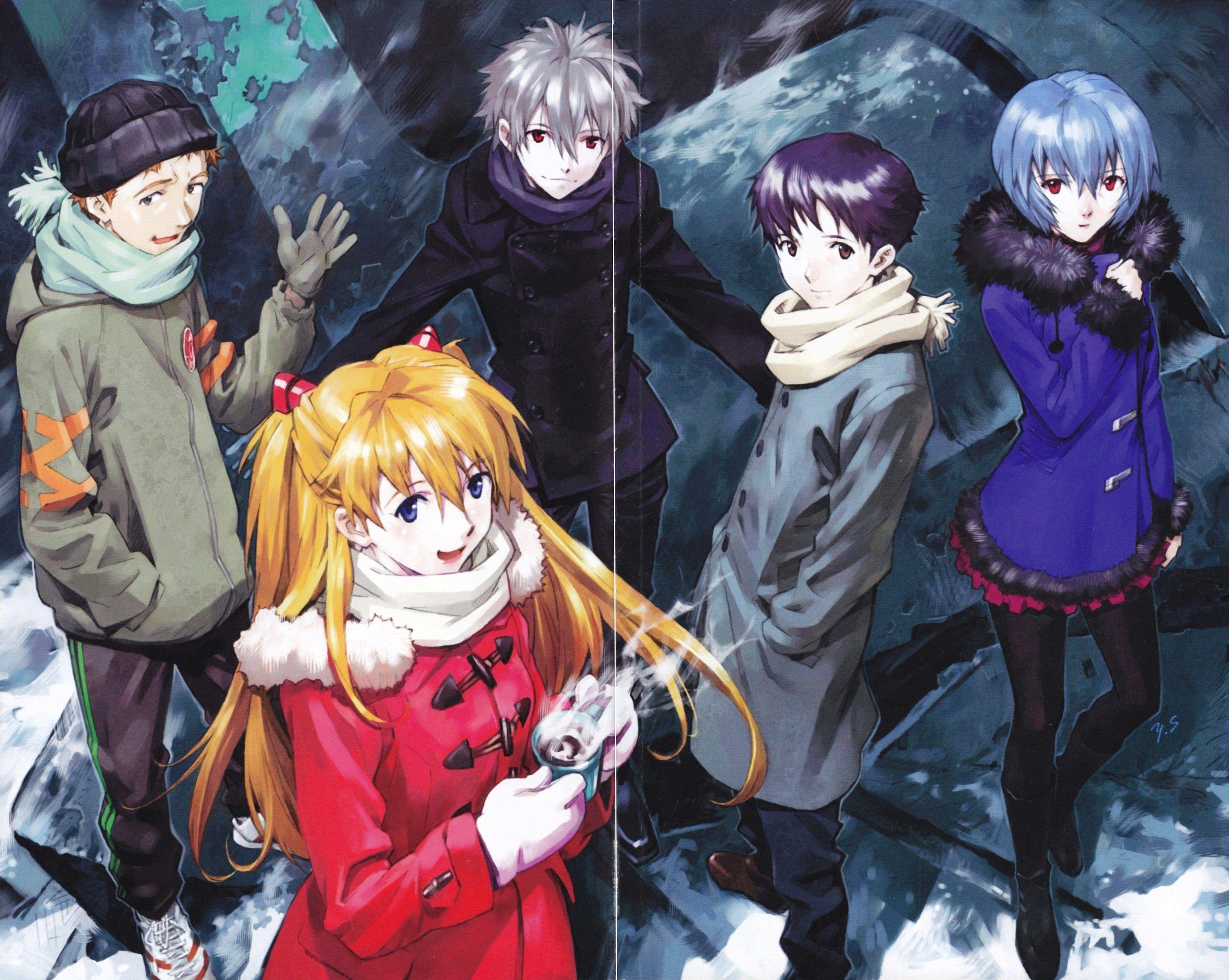 3540x2822 Neon Genesis Evangelion Ayanami Rei Asuka Langley Soryu Ikari Shinji Kaworu Nagisa Wallpaper:3540x2822