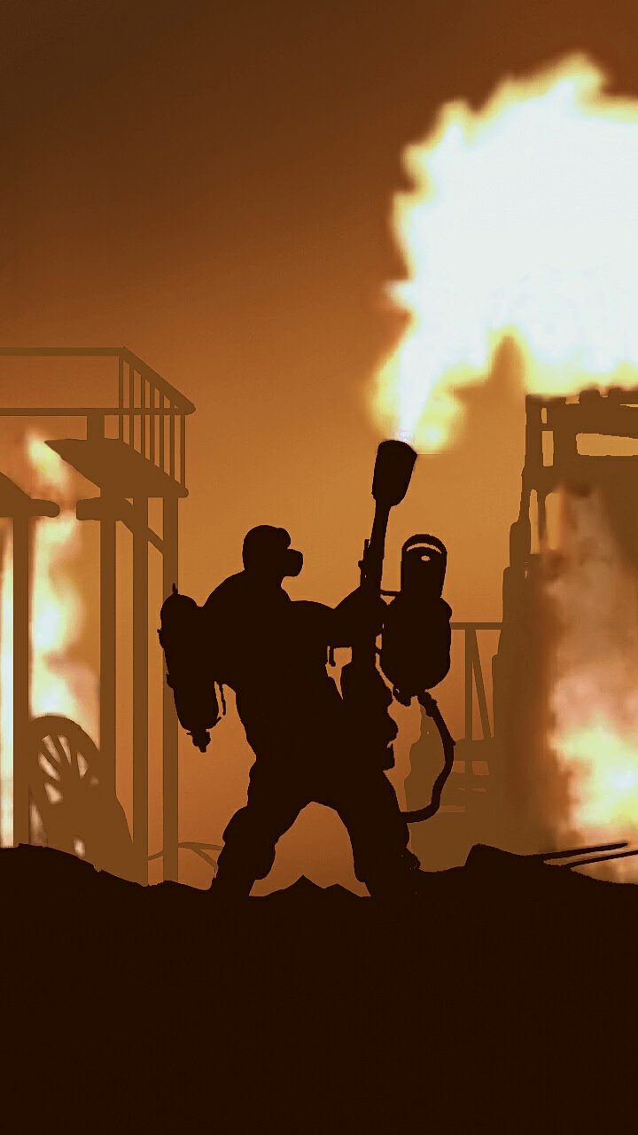 720x1280 Made a phone wallpaper out of that scene from meet the pyro. What do you think about it?: tf2