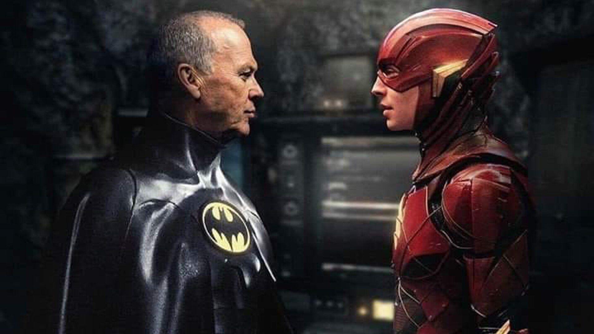1920x1080 Michael Keaton's Batman Meets Ezra Miller's The Flash In Fan Made Image