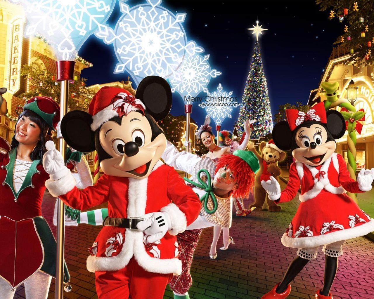 1280x1024 Mickey Mouse On Christmas Kong Disneyland Merry Christmas HD Wallpaper