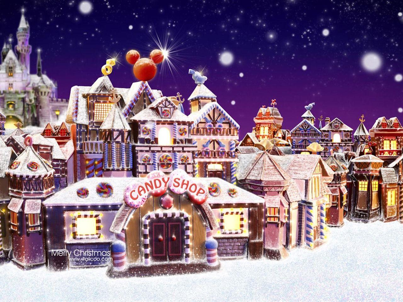 1280x960 Gingerbread villages Kong Disneyland Christmas town wallpaper