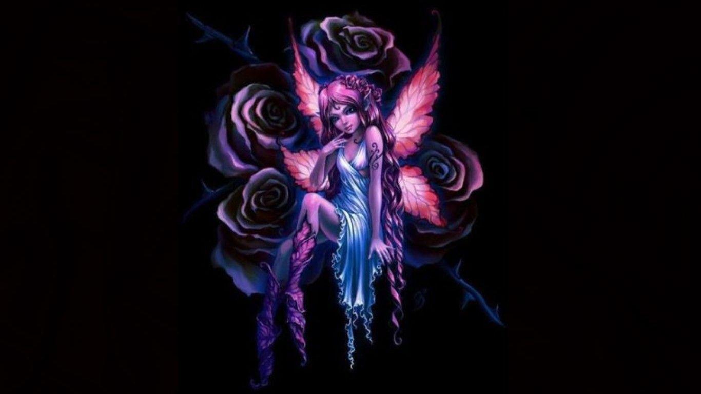 1366x768 Gothic Dragon And Fairy Wallpaper