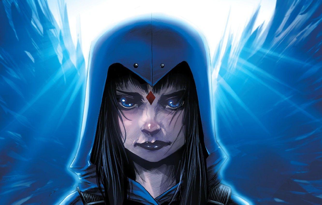 1332x850 Wallpaper Wings, Comic, Hood, DC Comics, Blue eyes, Wings, Hood, Blue eyes, Comics, Crystal, Raven, Raven, Crystal image for desktop, section арт