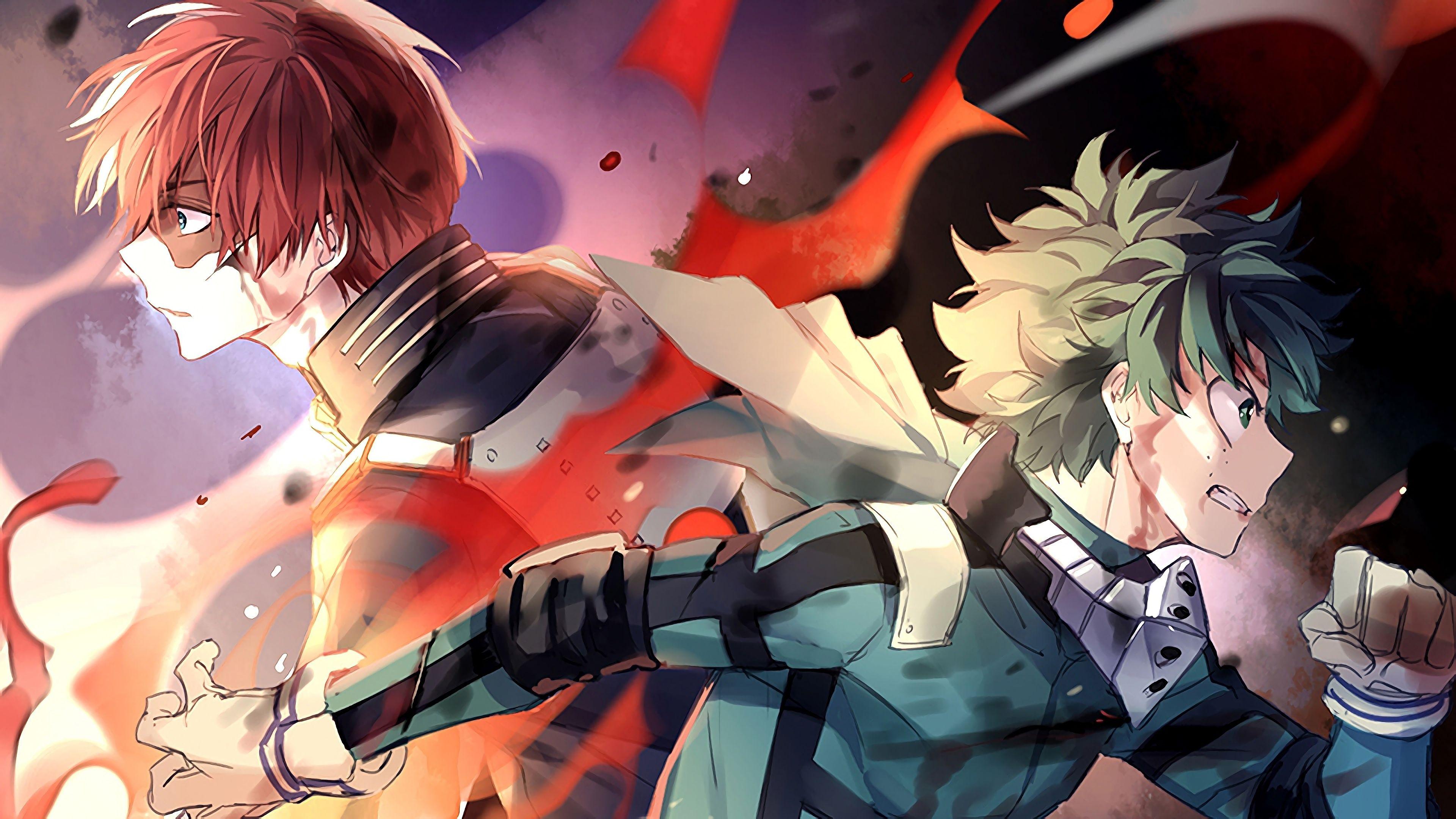 3840x2160 Shoto Todoroki, Izuku Midoriya, My Hero Academia, 4K wallpaper. Mocah HD Wallpaper
