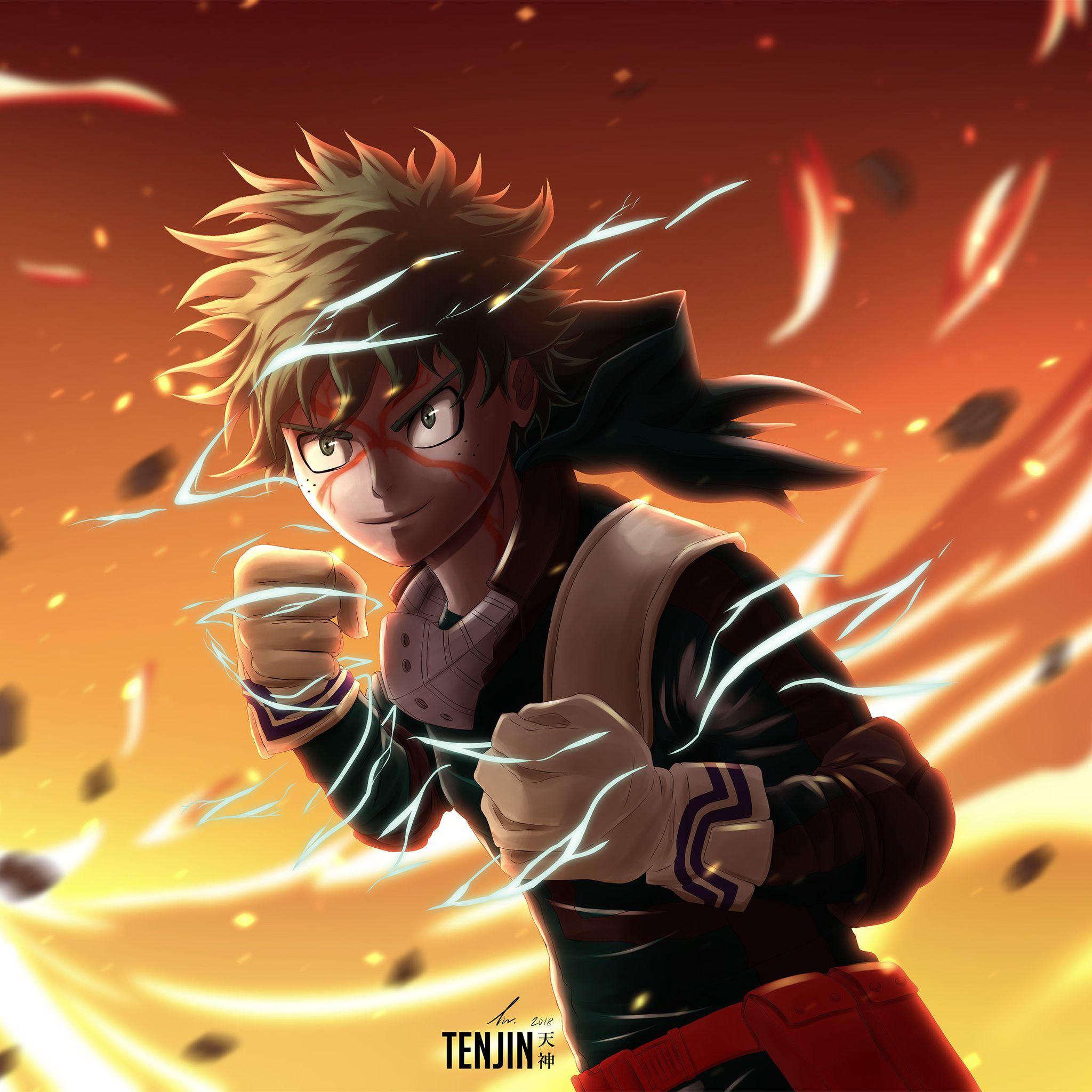 2048x2048 My Hero Academia Izuku Midoriya 4k iPad Air HD 4k Wallpaper, Image, Background, Photo and Picture