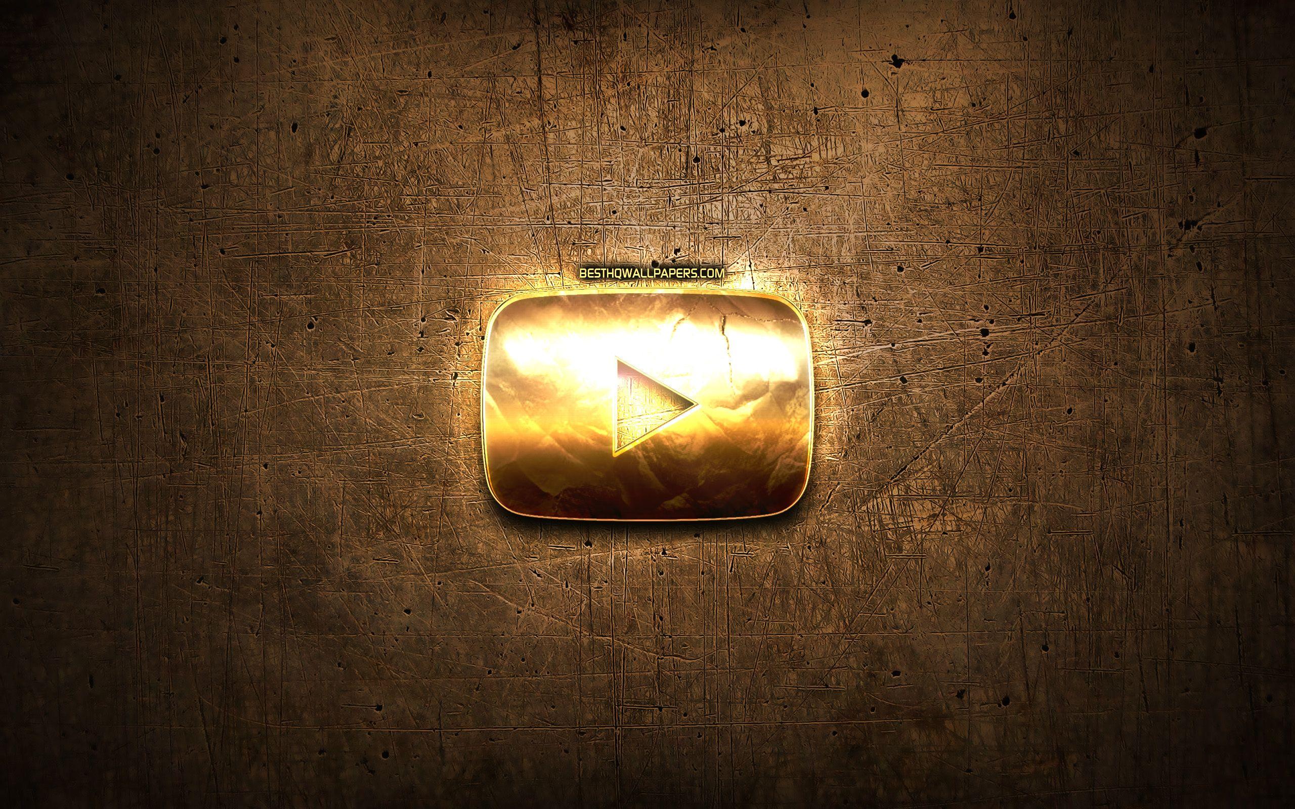2560x1600 Gold Youtube Logo Wallpaper