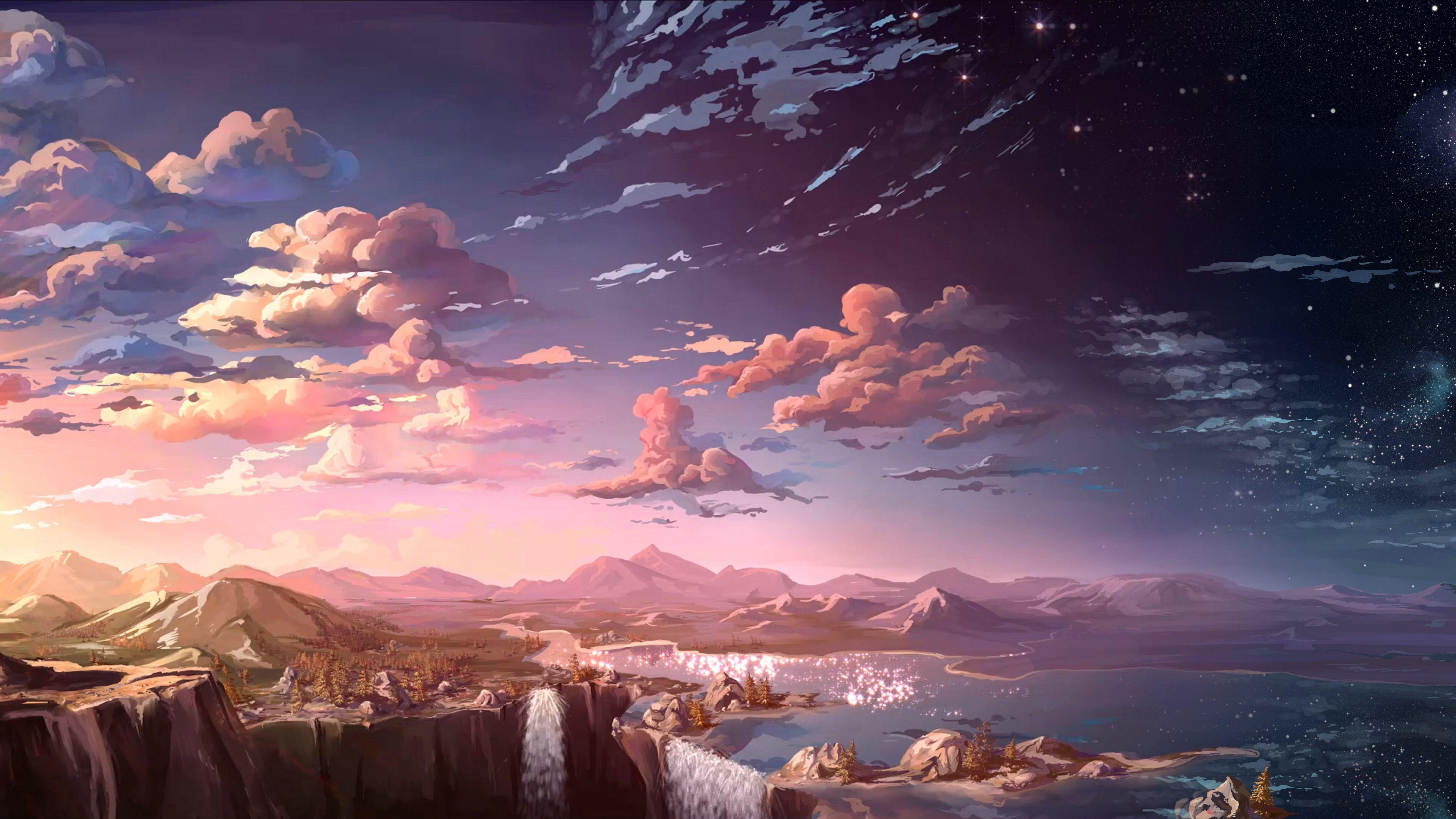 5120x2880 Lofi Landscape Wallpaper