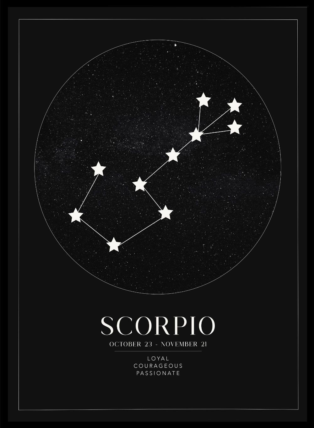 1000x1364 Scorpio Zodiac Symbol Horoscope Star Sign Astrology Birthday Print