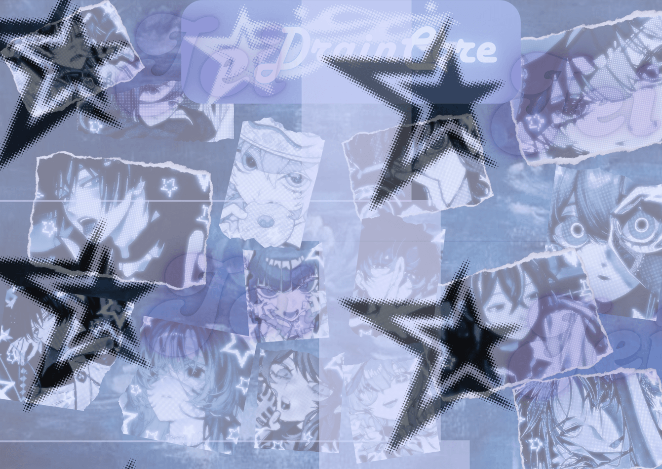 1341x949 Aesthetic Draincore Blue Icon Template