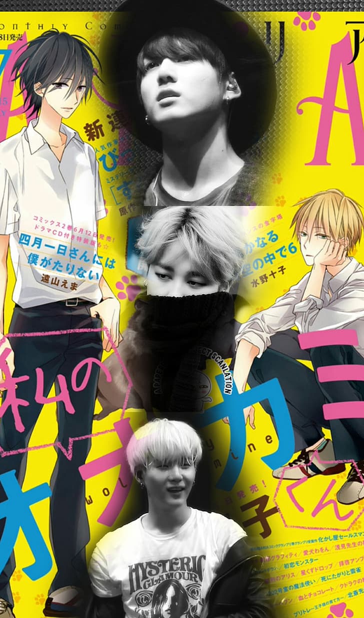 728x1233 HD wallpaper: Jimin, Jungkook, Suga, manga, BTS