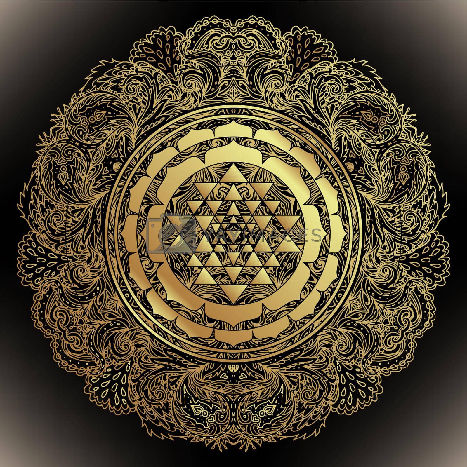 1599x1600 The Sri Yantra or Sri Chakra, form of mystical diagram, Shri Vidya school of Hindu tantra symbol. Sacred geometry vector design element. Vector illustration. by varka Vectors & Illustrations with Unlimited Downloads