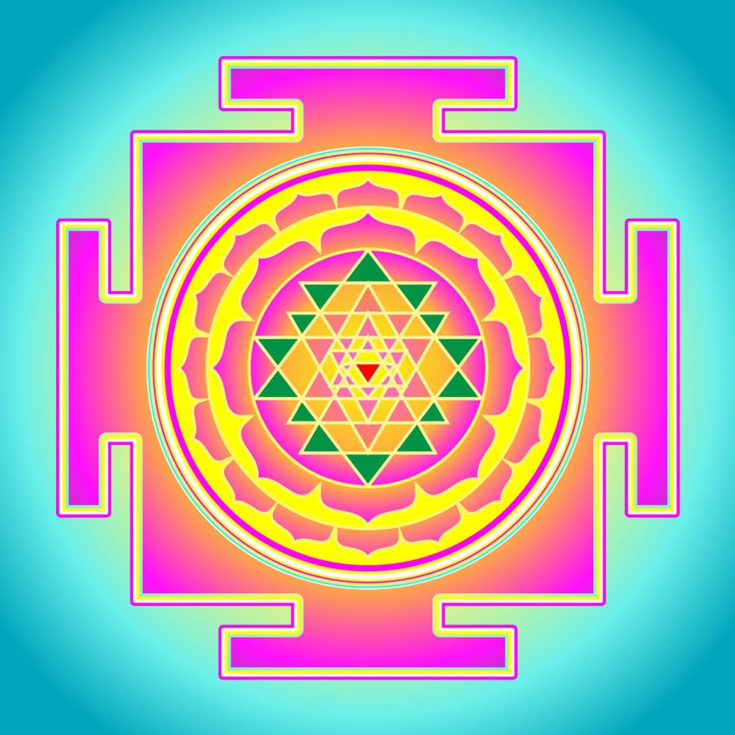 1500x1500 KD Sri Yantra Or Sri Chakar Sticker Poster Paper Print Posters In India Art, Film, Design, Movie, Music, Nature And Educational Paintings Wallpaper At