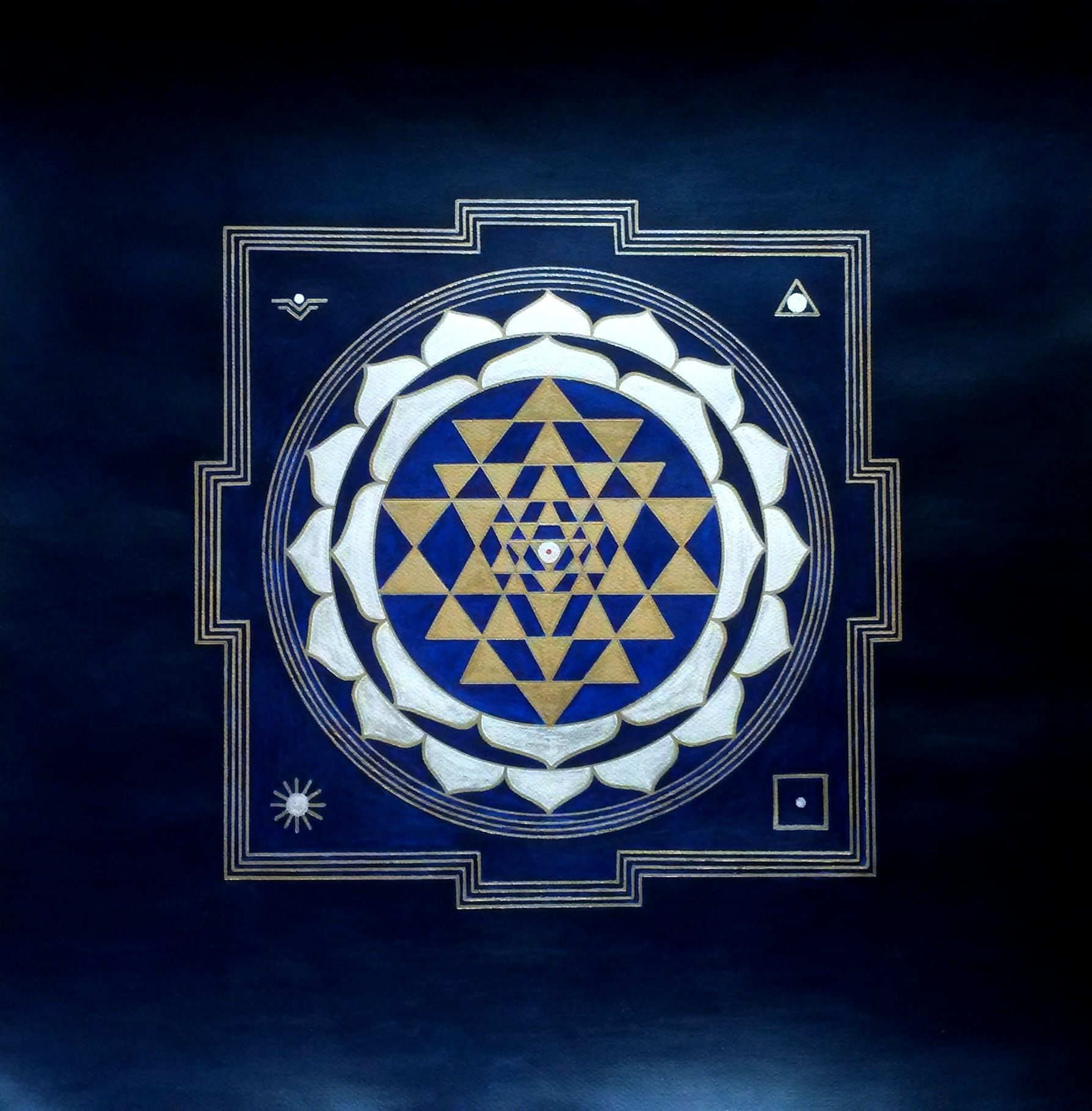 1788x1819 Sri Yantra, artwork by Domagoj (75x75cm, pencil, acrylic and oil marker)