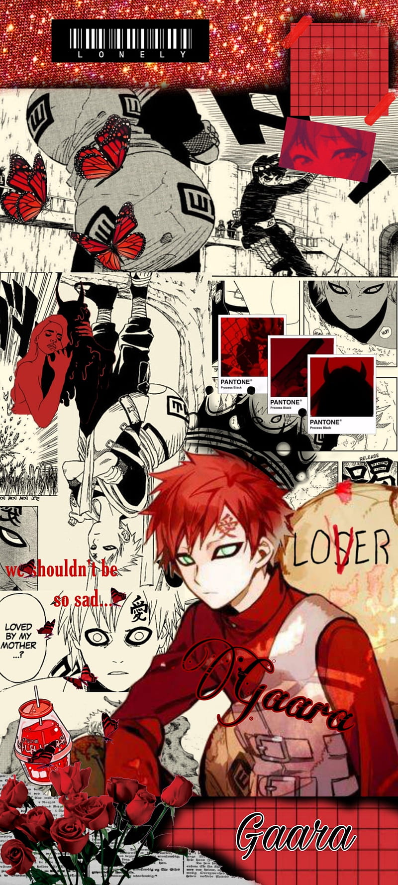800x1778 Gaara, aesthetic, anime, naruto, red, HD phone wallpaper