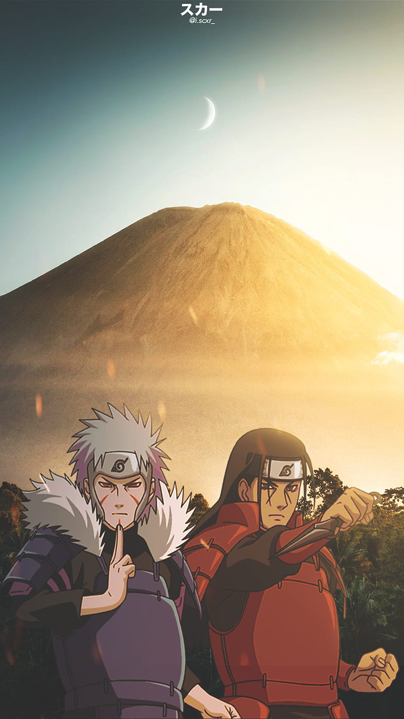 800x1422 Tobirama Hashirama, anime, anime, hokage, mountain, naruto, nature, hop, volcano, HD phone wallpaper