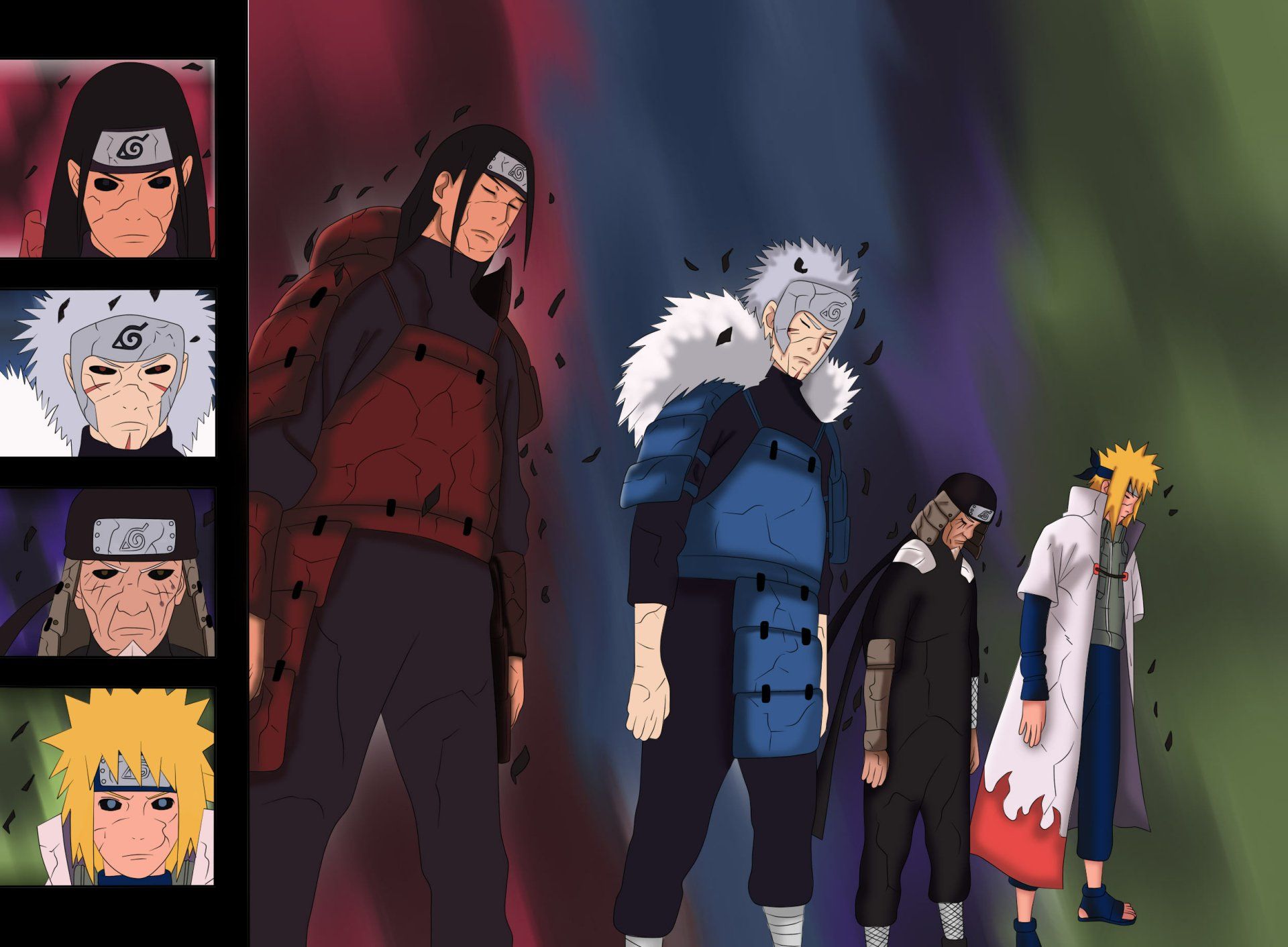 1920x1412 Download Hokage (Naruto) Hashirama Senju Tobirama Senju Hiruzen Sarutobi Minato Namikaze Anime Naruto HD Wallpaper