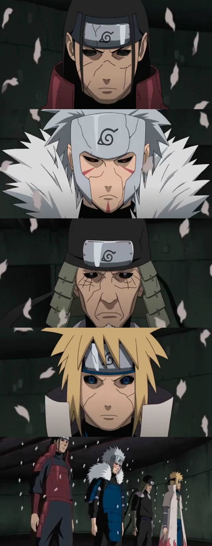 736x1892 Hashirama Senju, Tobirama Senju, Hiruzen Sarutobi & Minato Namikaze [1st Hokage] #Naruto #Hokage #ReanimationJutsu
