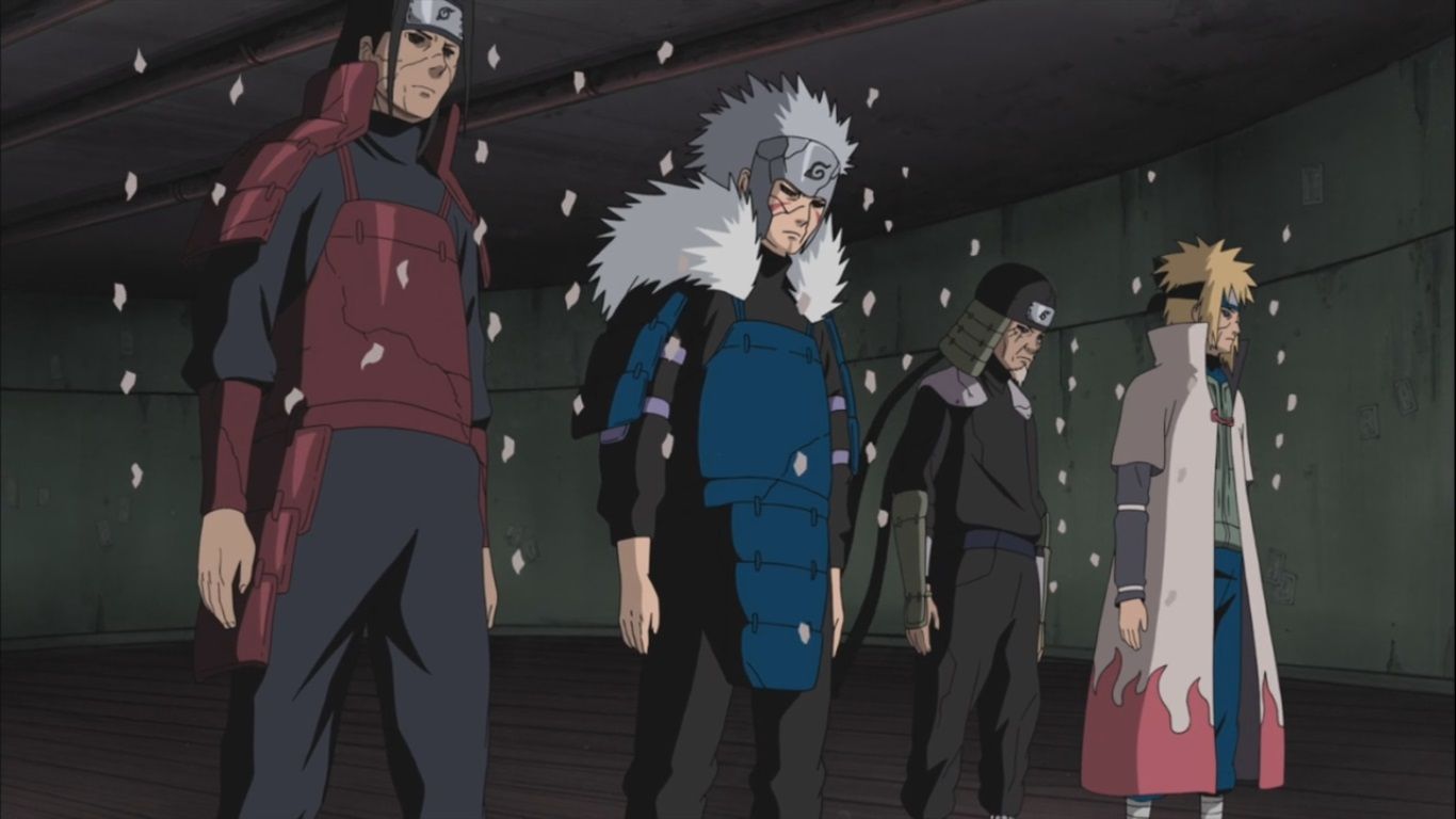 1366x768 Previous Hokage's Edo Tensei Hashirama Tobirama Hiruzen and Minato. Daily Anime Art