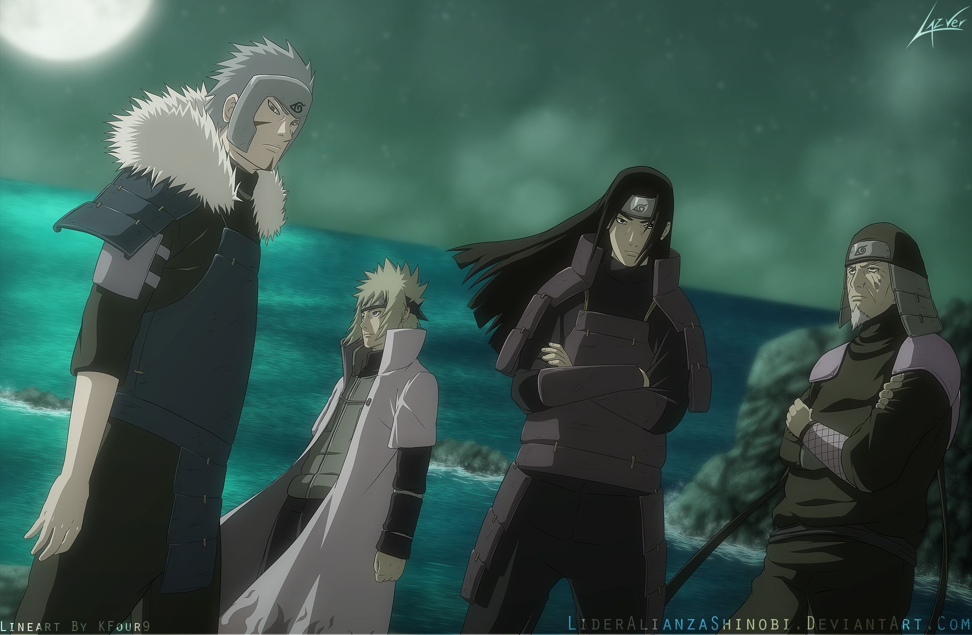 1954x1276 Phone wallpaper: Minato Namikaze, Hashirama Senju, Anime, Naruto, Hiruzen Sarutobi, Tobirama Senju 443040