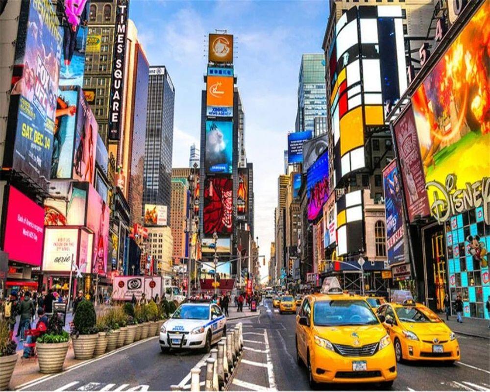 1000x800 beibehang Modern style background Wallpaper city Architecture Times Square TV Wall Background Wall 3D wallpaper papel de parede. papel de parede. de paredebackground wallpaper