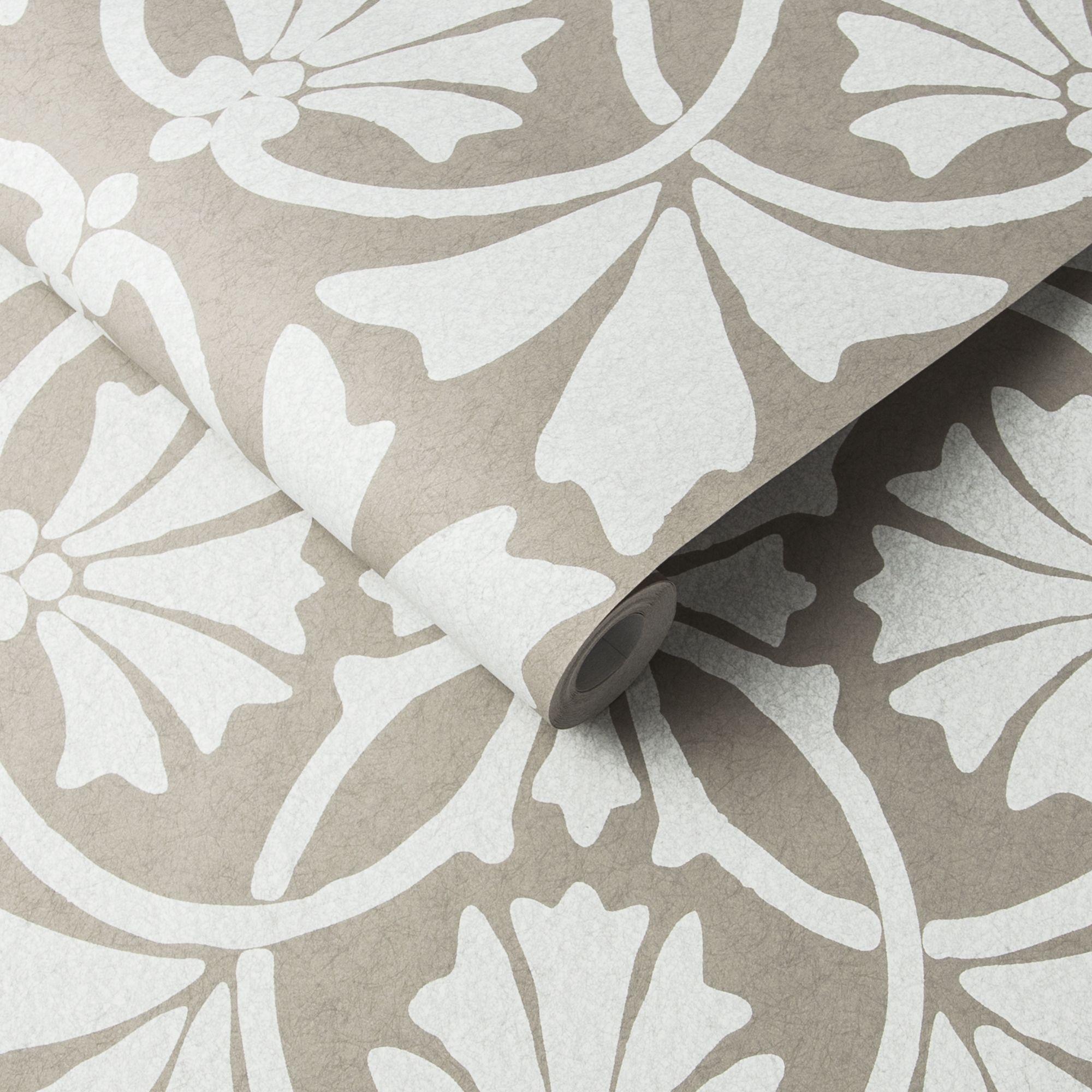 2000x2000 Opulent and sophisticated, Barbara Hulanicki's Thrones Chalk and Taupe wallpaper is inspired by the ancient, carved stones found. Chalk, Wallpaper, Stone carving