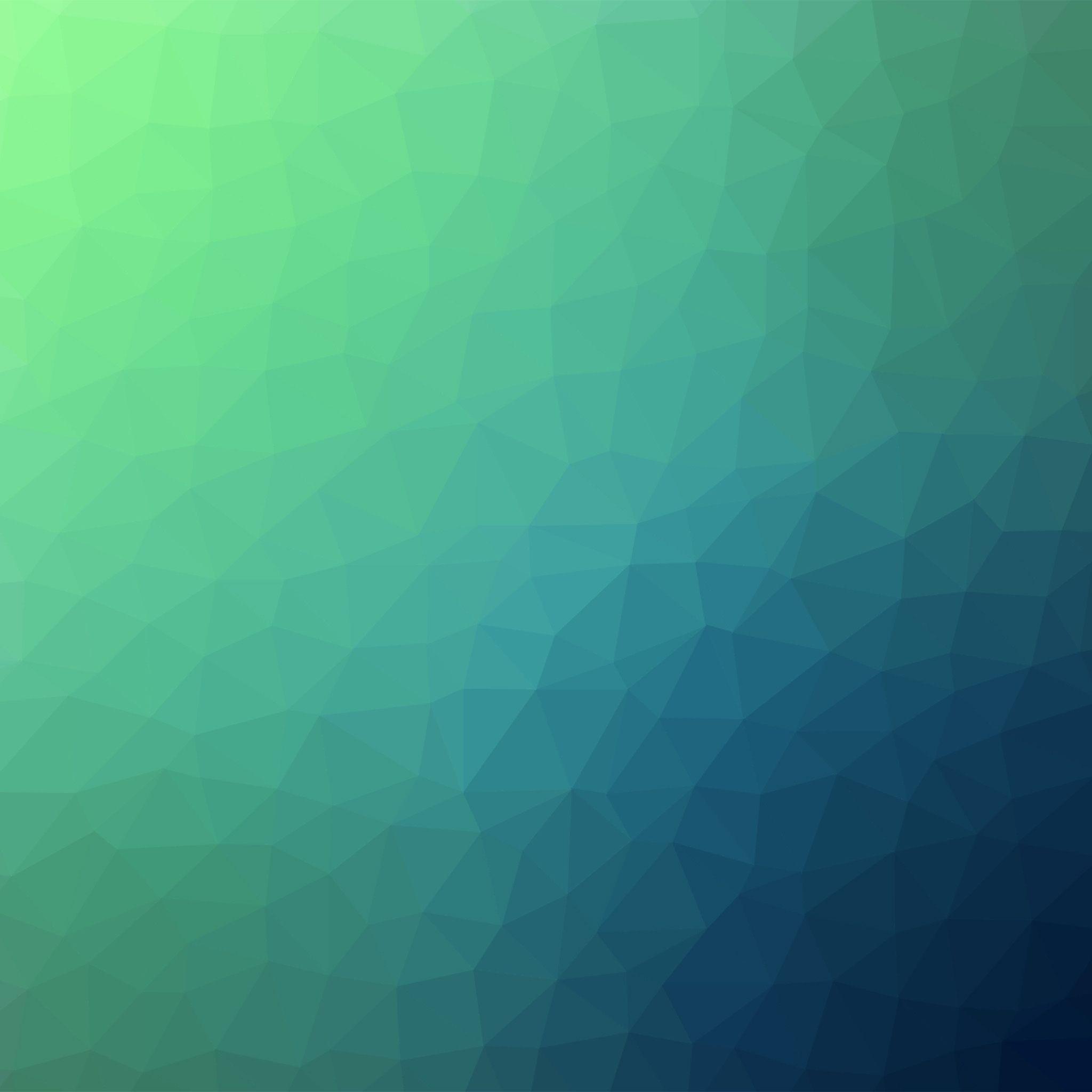 2048x2048 Poly Art Abstract Blue Green Pattern Wallpaper