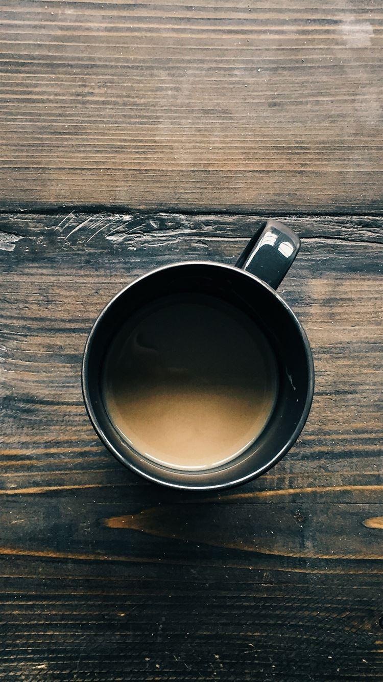 750x1334 Coffee Cup On Wooden Table iPhone 8 Wallpaper Free Download