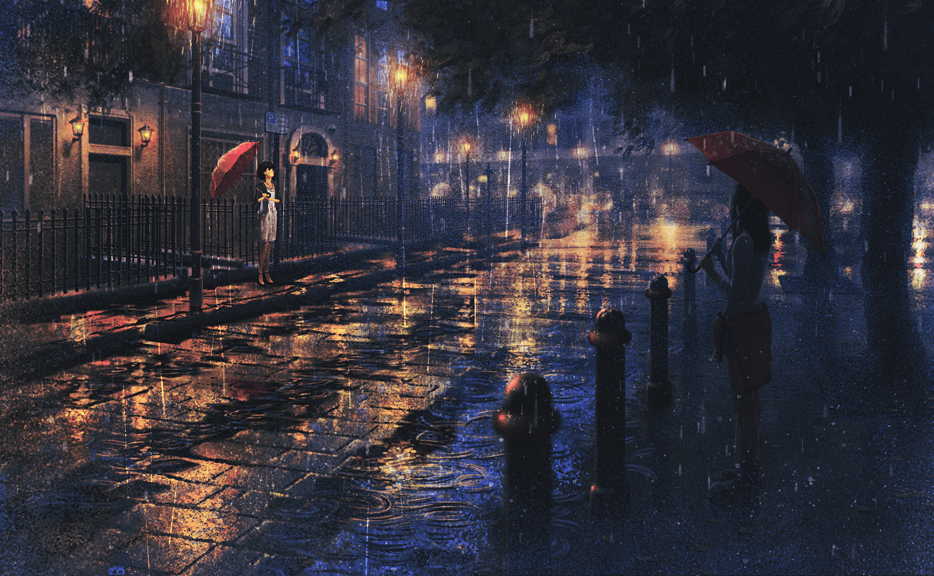 1920x1184 Rainy Anime Girl .