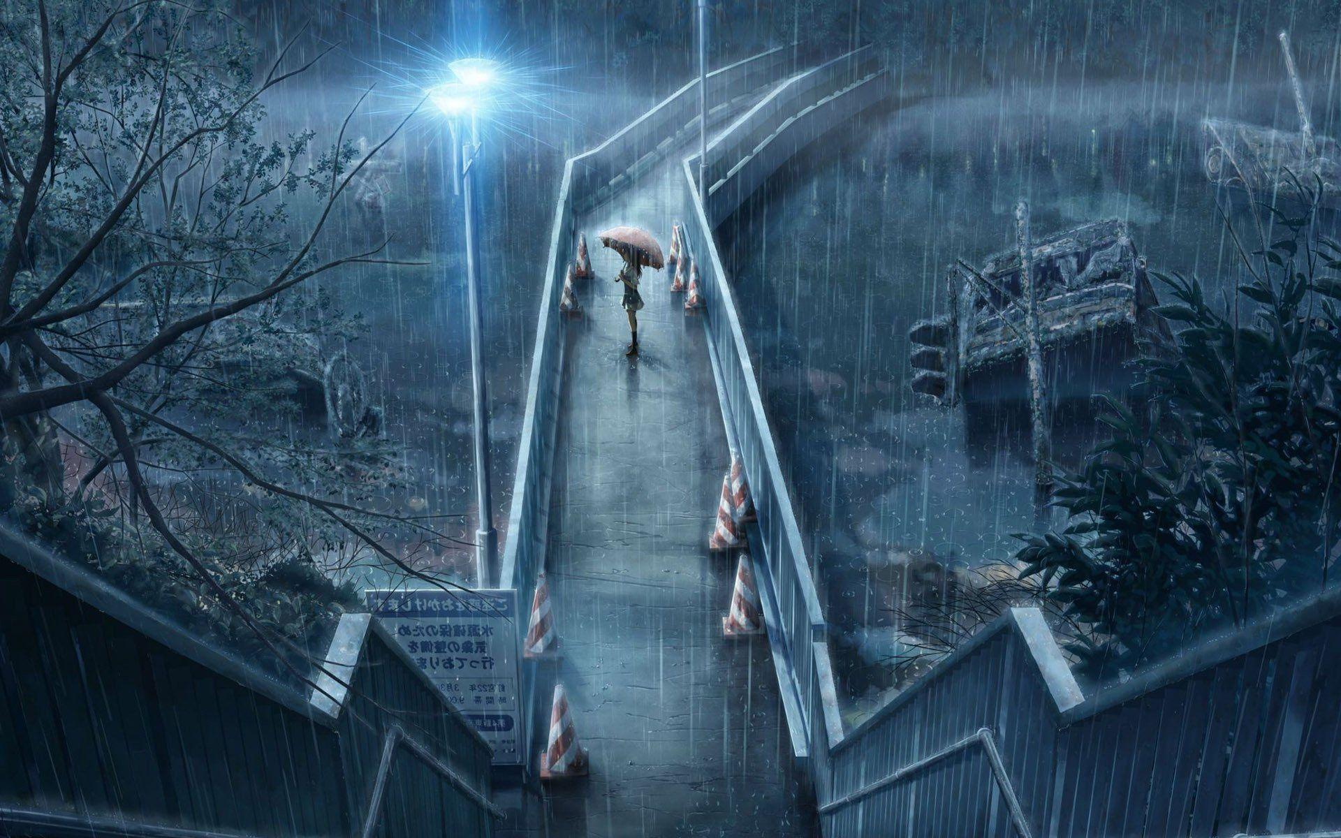 1920x1200 Rainy Day Anime Persona Wallpaper .