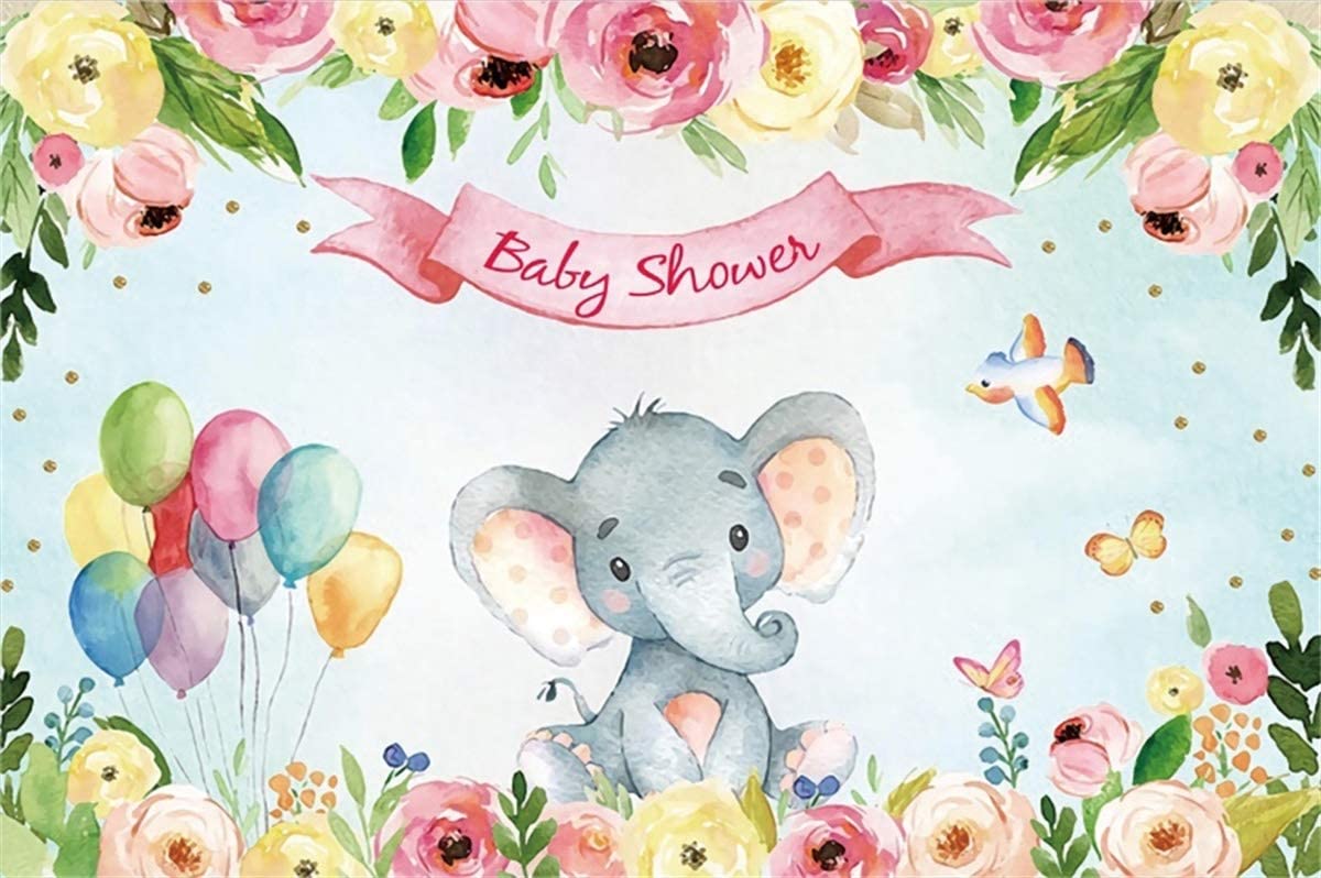 1200x798 Amazon.com : Yeele Pink Elephant Baby Shower Backdrop 6x4ft Pastel Color Flowers Flying Bird Butterfly Photography Background Girl's Baby Shower Activity Kids Acting Show Party Table Photo Booth Digital Wallpaper