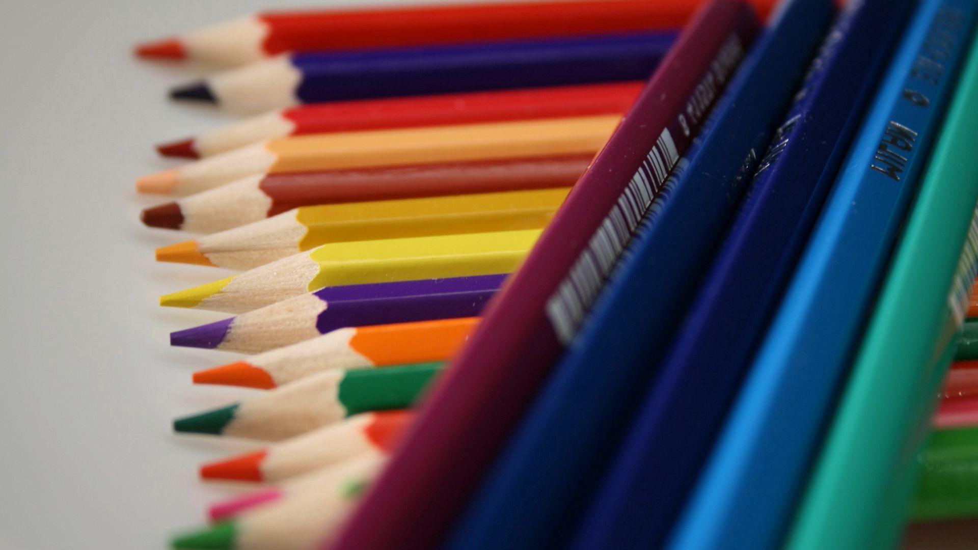 1920x1080 Download wallpaper 1920x1080 colored pencils, set, colorful, drawing full hd, hdtv, fhd, 1080p HD background