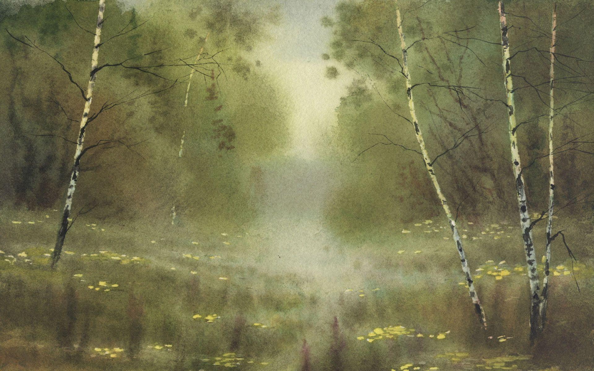 1920x1200 Chinese Painting In Watercolor Wallpaper. Watercolor landscape, Watercolor wallpaper, Smoke painting