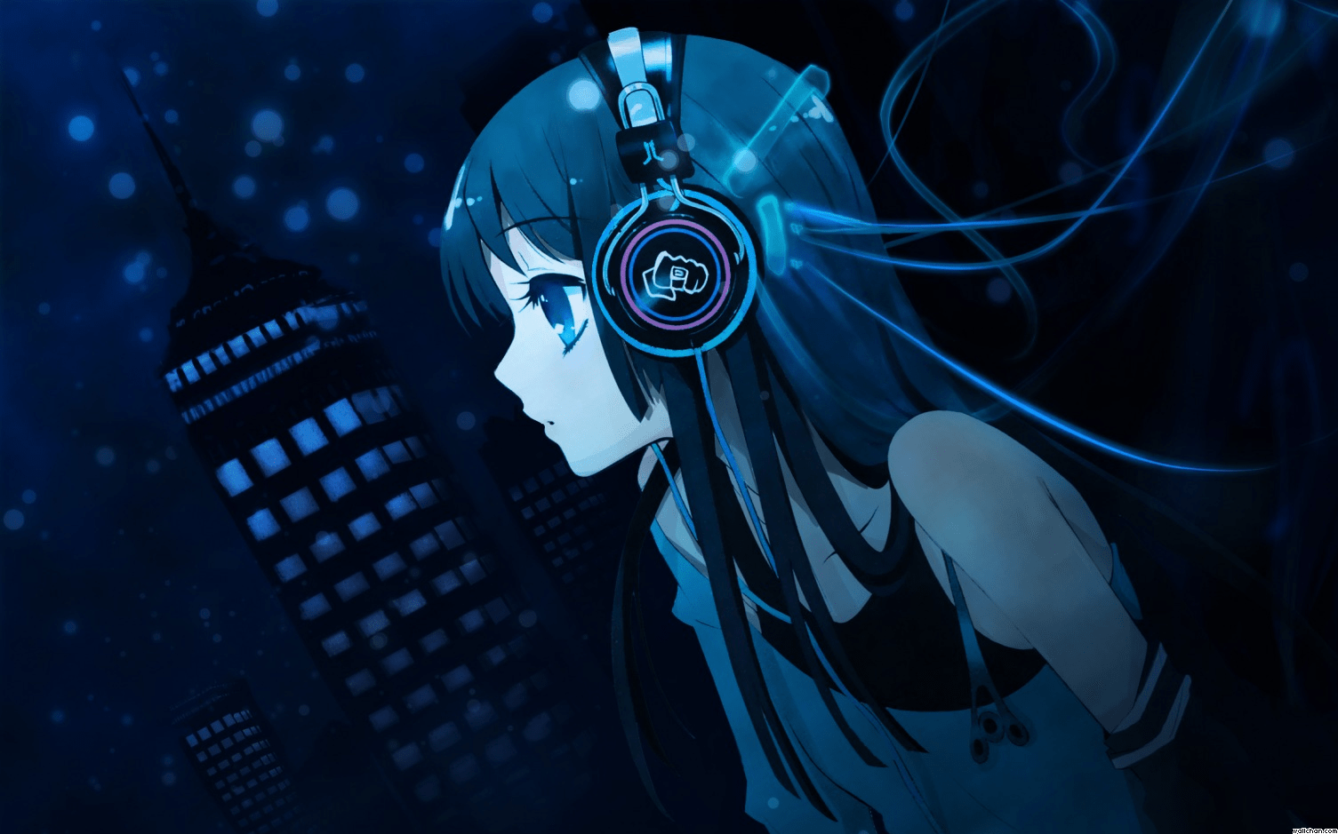 1505x939 Headphone Girl Wallpaper