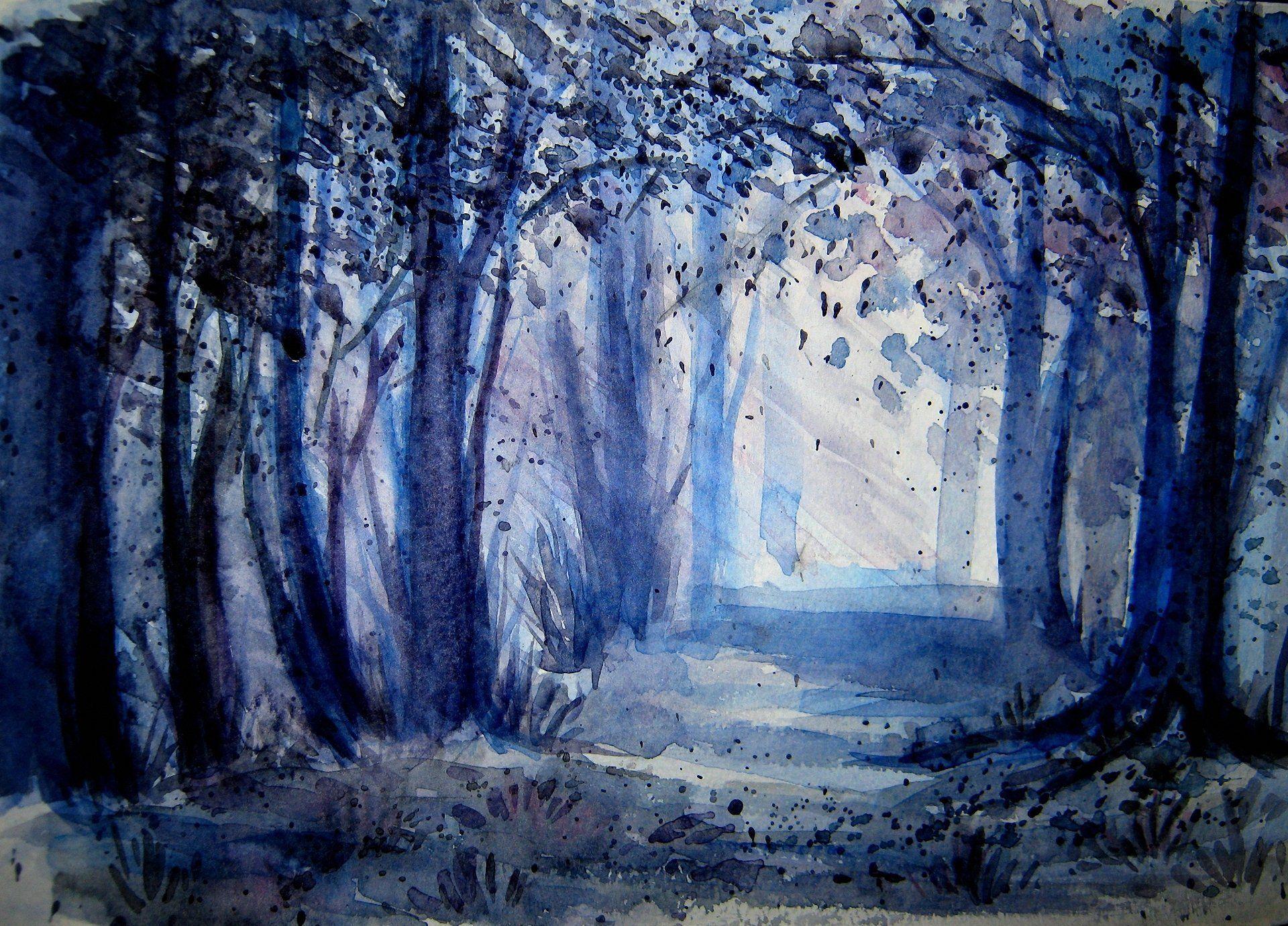 1920x1381 Watercolor Forest Landscape