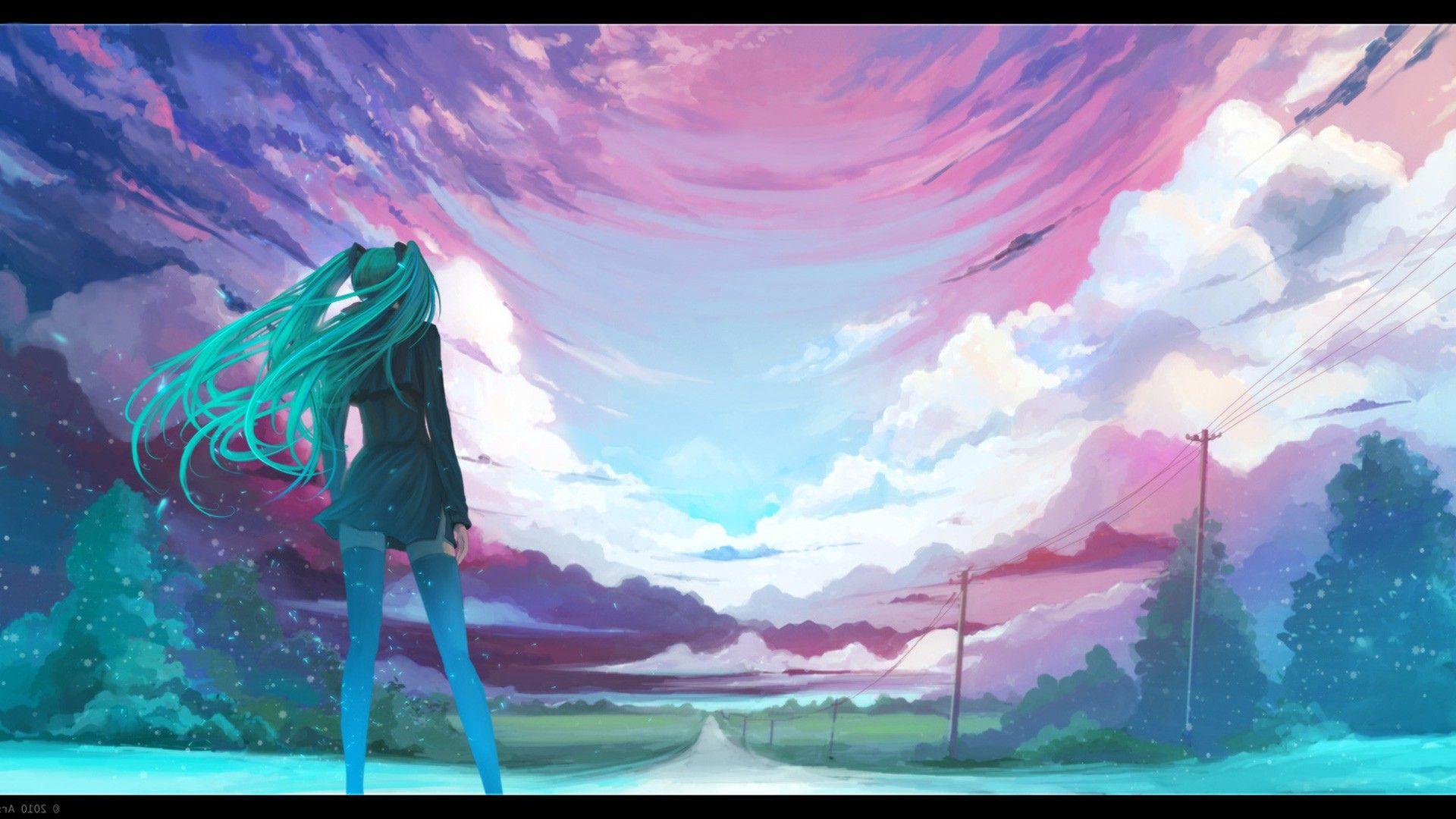 1920x1080 Anime Watercolor Desktop Background .
