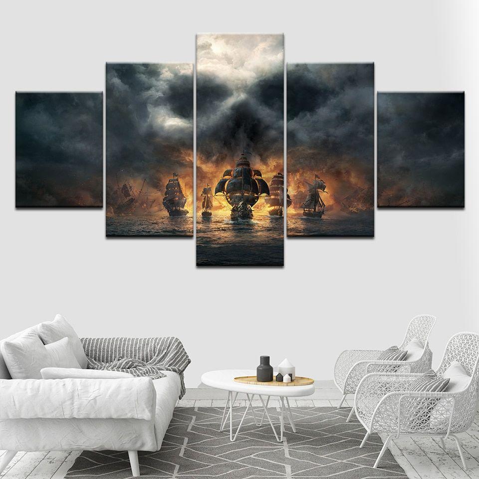 960x960 Pieces Canvas Painting Pirates of the Caribbean Movie Wall Art Picture Modular Wallpaper Poster Print for living room Decor. Painting & Calligraphy