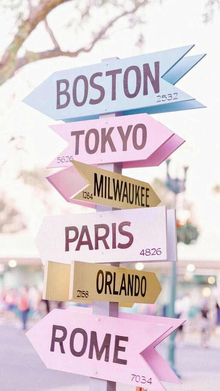736x1309 iPhone and Android Wallpaper: Pastel Road Sign Wallpaper for iPhone and Android. Wallpaper tumblr lockscreen, Colorful wallpaper, Landscape wallpaper
