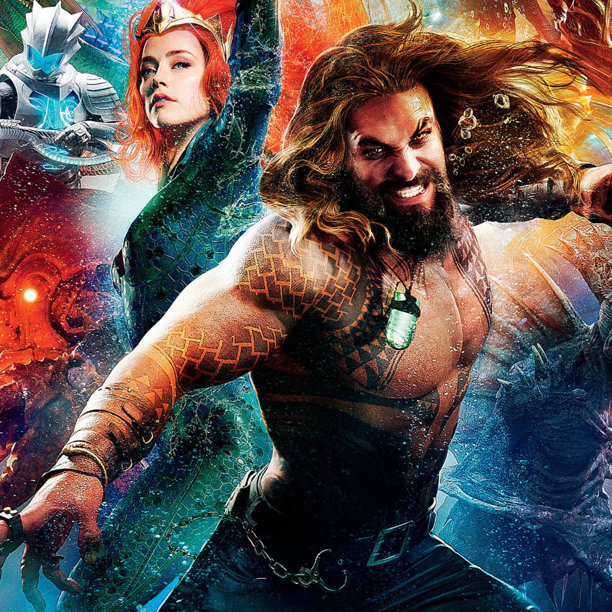 2048x2048 Amber Heard as Mera and Jason Momoa as Aquaman iPad Air Wallpaper, HD Movies 4K Wallpaper, Image, Photo and Background